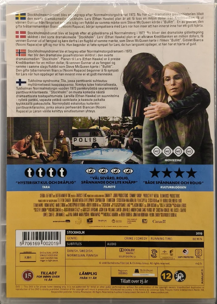 UUSI (DVD) Stockholm (2018) Noomi Rapace, Ethan Hawke