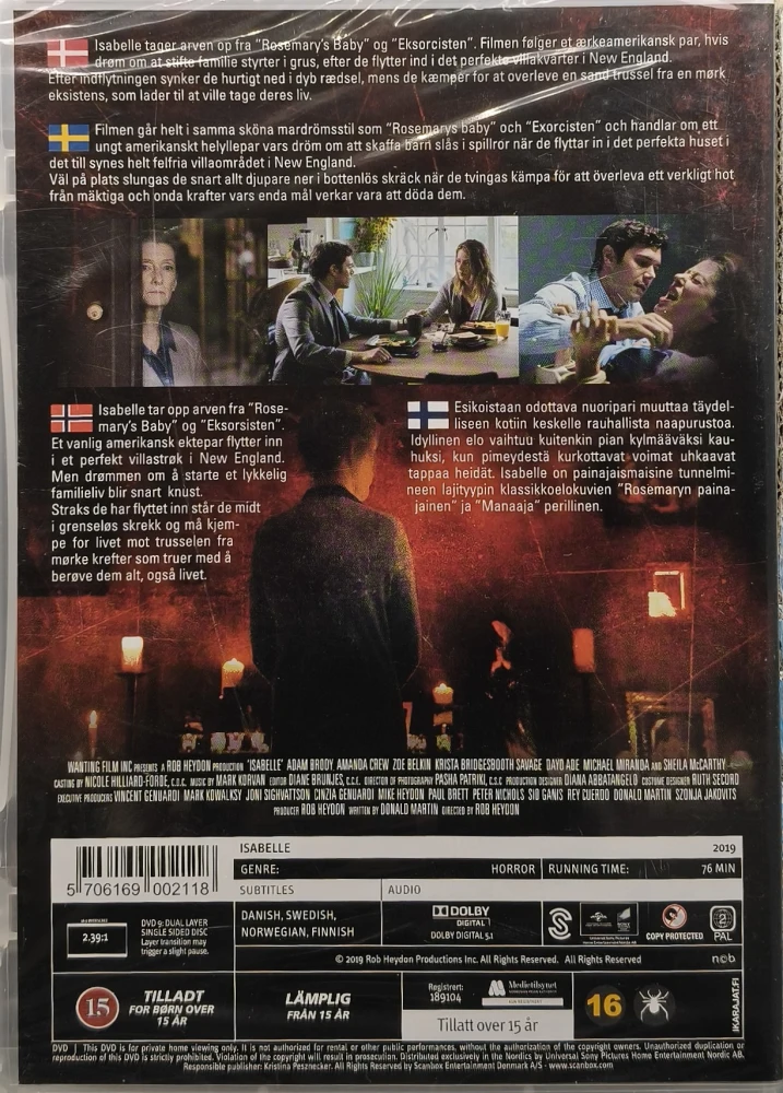 UUSI (DVD) Amanda Crew: ISABELLE (2019) SUOMITEKSTIT
