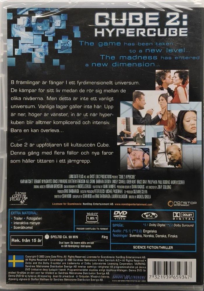 UUSI (DVD) Cube 2 - Hypercube - Kuutio 2 (2002)