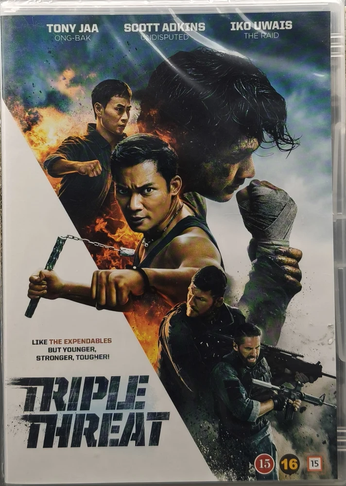 UUSI (DVD) Tony Jaa: Triple Threat (2019)