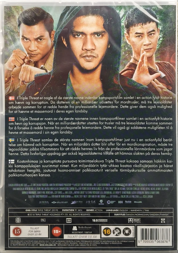 UUSI (DVD) Tony Jaa: Triple Threat (2019)