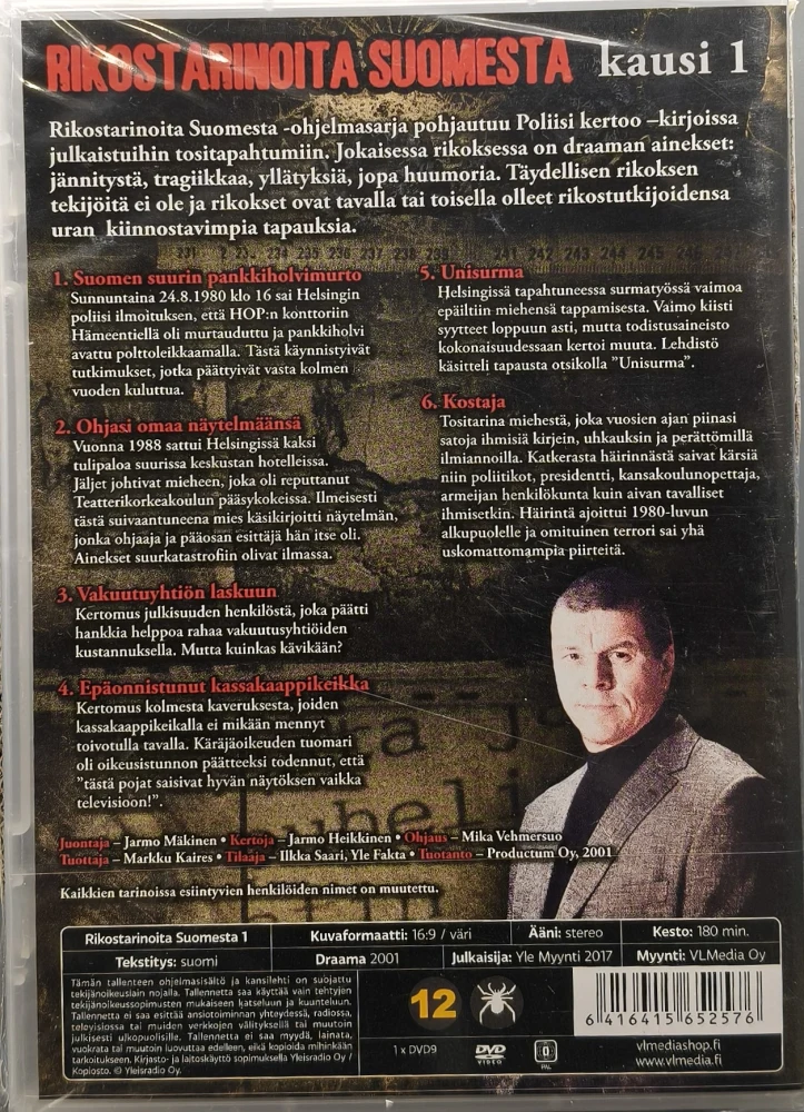 UUSI (DVD) Rikostarinoita Suomesta - 1. Kausi (2001)