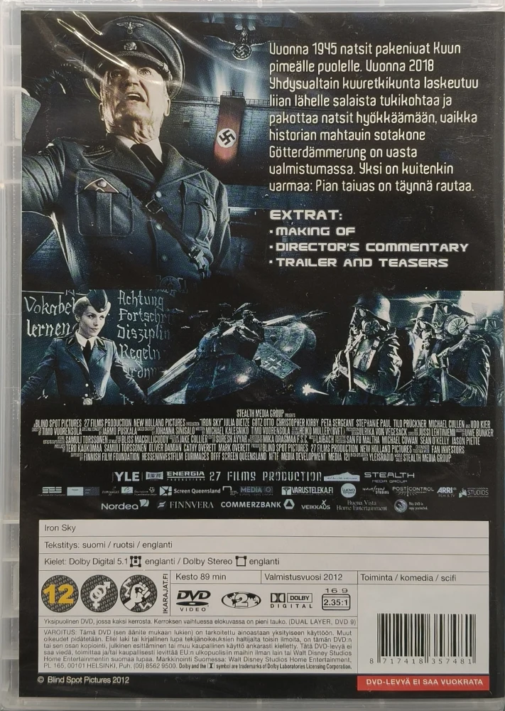 UUSI (DVD) Iron Sky (2011) SUOMIKANNET