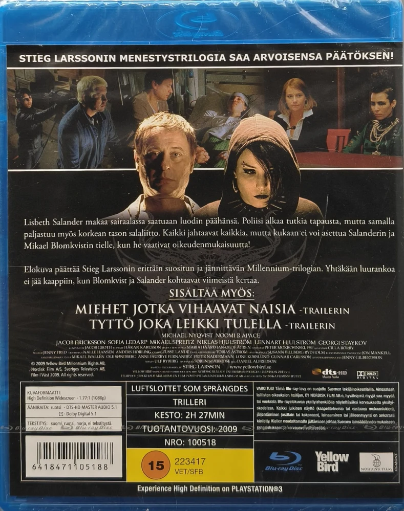 UUSI (3 BLU-RAY) Stieg Larsson: Millennium-trilogia - SUOMIKANNET