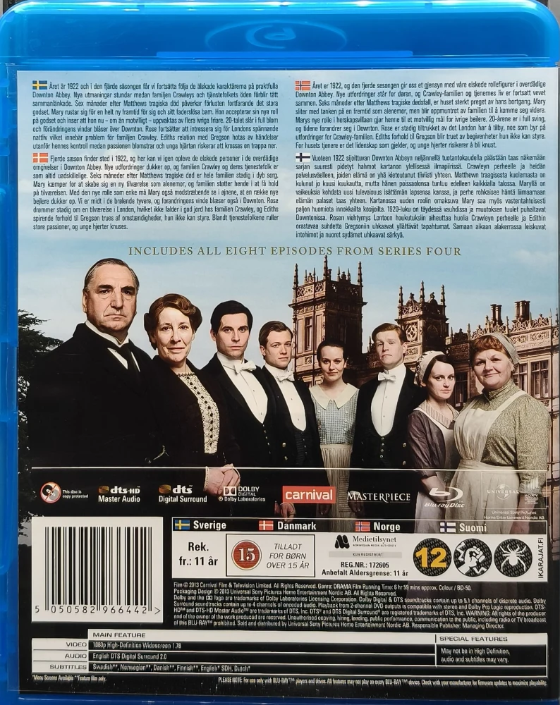 2 BLU-RAY) Downton Abbey - Kausi 4 (2013) SUOMITEKSTIT
