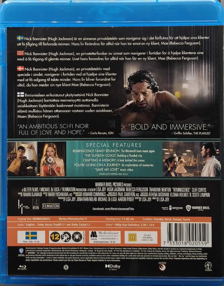 BLU-RAY) Hugh Jackman: Reminiscence (2021)