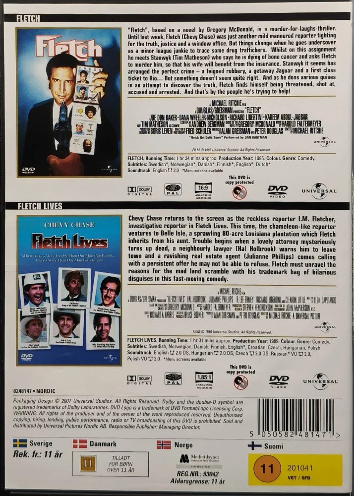 2 DVD) Chevy Chase: Nimeni On Fletch & Fletch elää (1 ja 2) 1985/1989