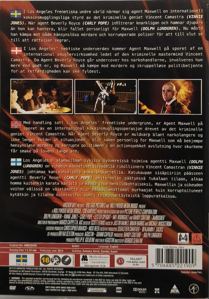 DVD) Dolph Lundgren: Ambushed (2013)