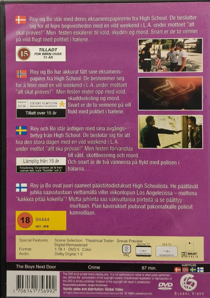 DVD) Charlie Sheen: The Boys Next Door - Sokea raivo (1985) SUOMITEKSTIT