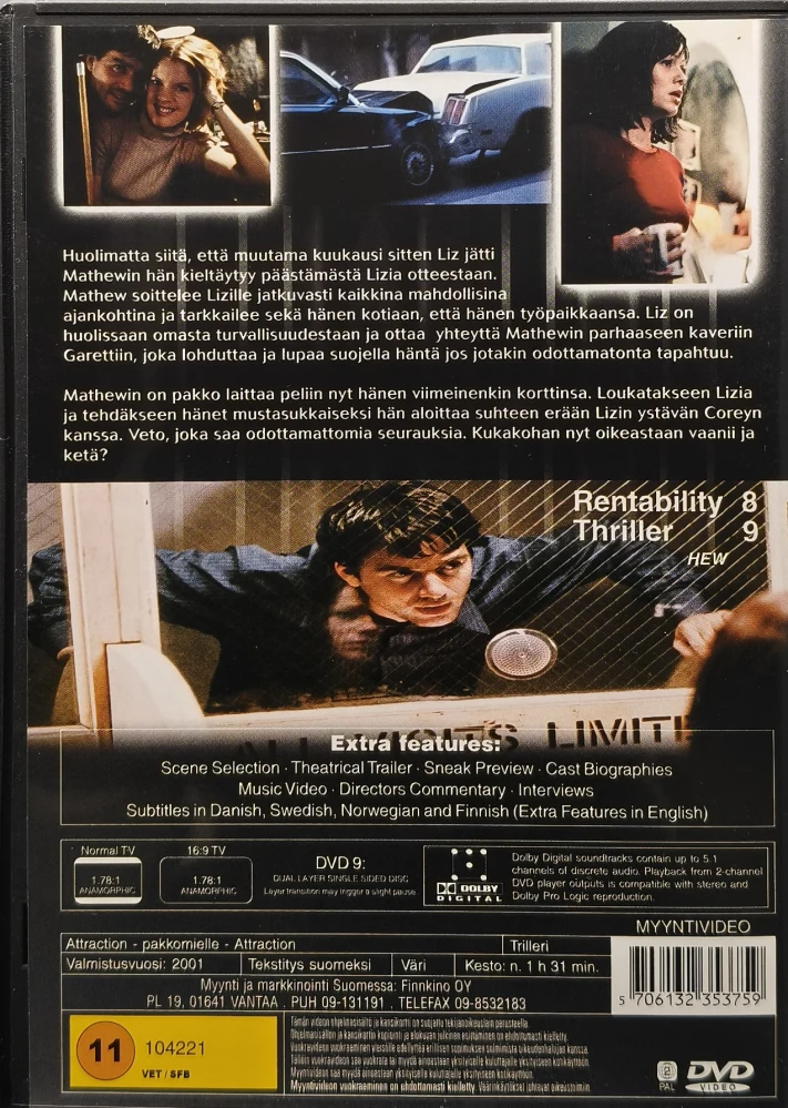 DVD) Attraction - Pakkomielle (2001) suomikannet