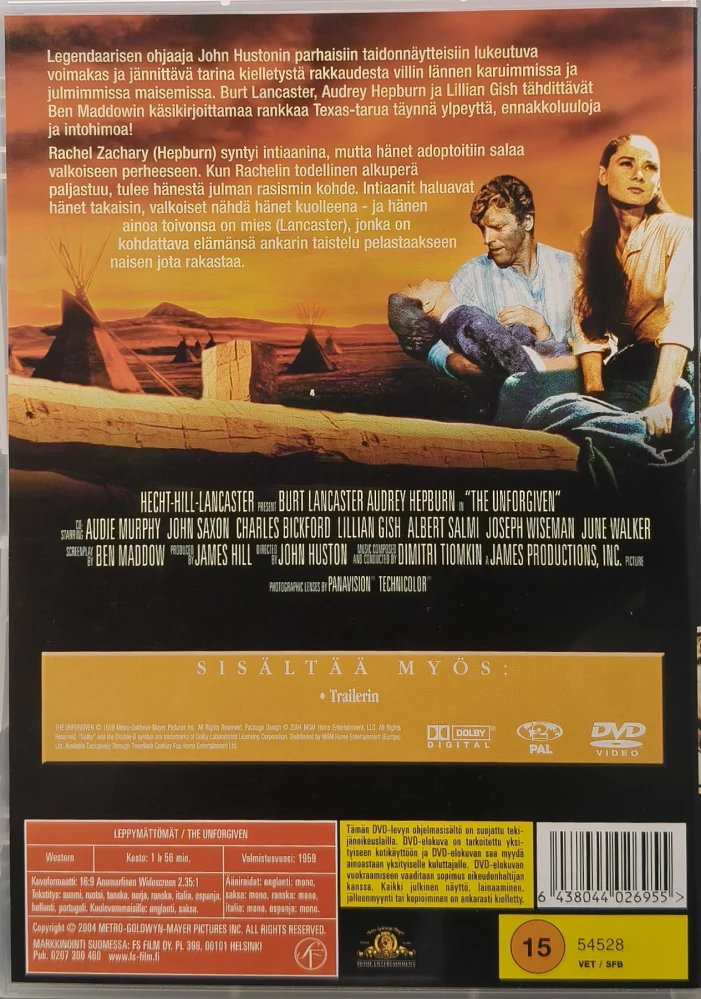 DVD) Audrey Hepburn, Burt Lancaster: Leppymättömät - The Unforgiven (1960)