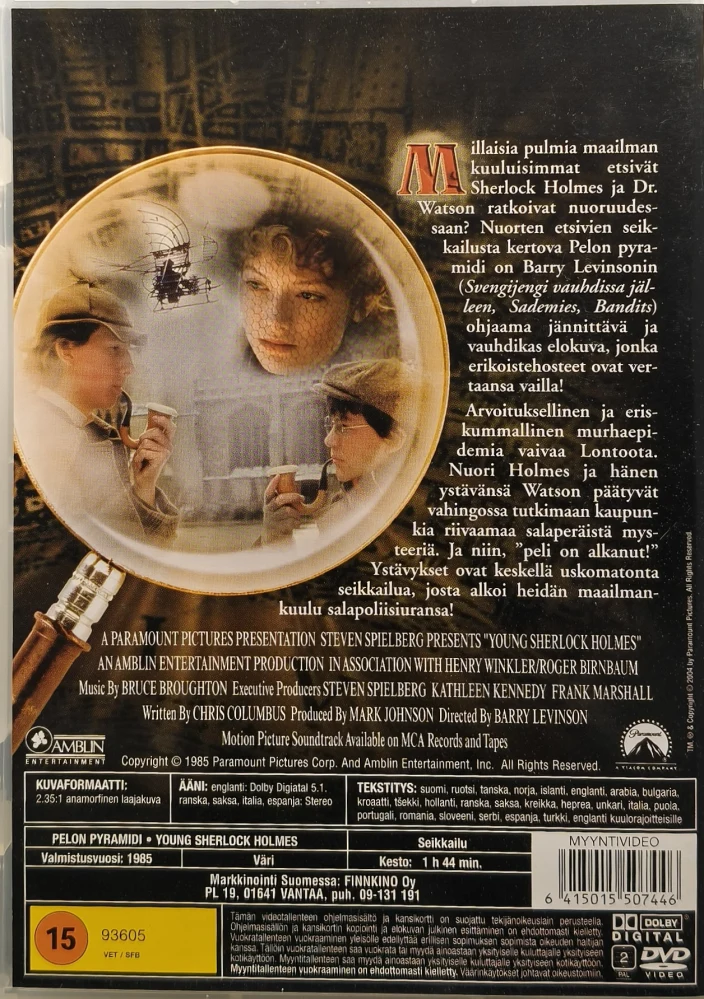 DVD) Nuori Sherlock Holmes: Pelon pyramidi (1985)