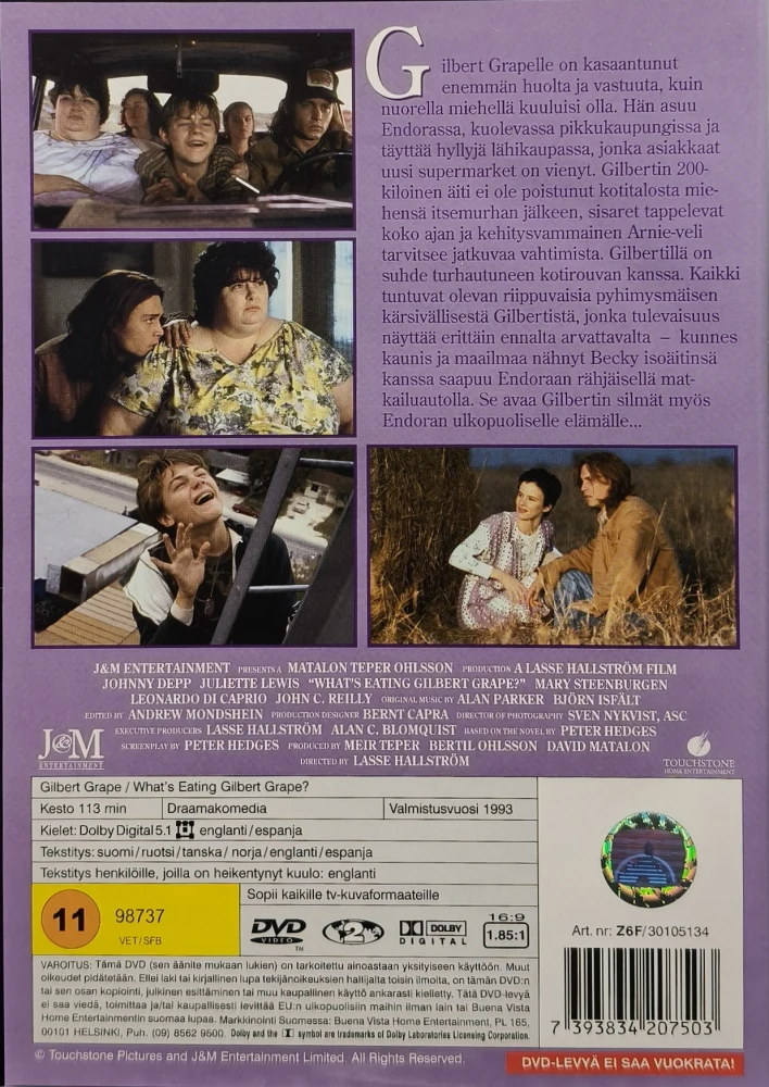 DVD) Johnny Depp, Leonardo DiCaprio: What's Eating Gilbert Grape? (1993) SUOMIKANNET