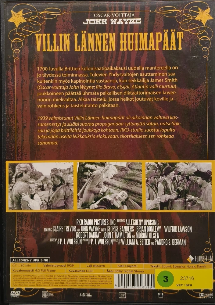 DVD) John Wayne: Villin lännen huimapäät (1939) SUOMIKANNET