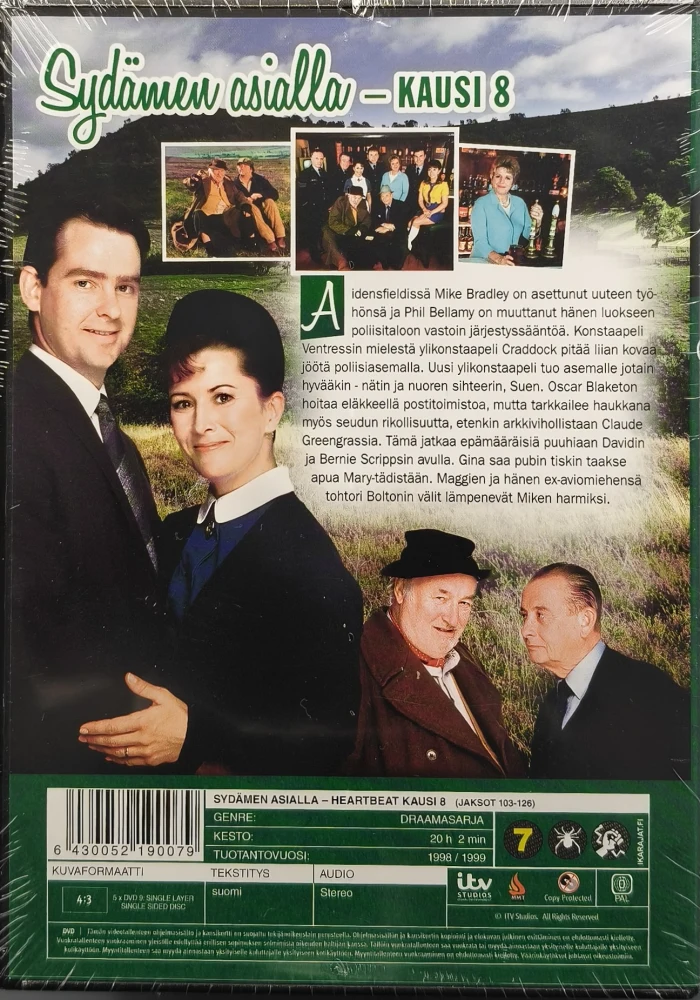 UUSI (5 DVD) Sydämen Asialla - Heartbeat - Kausi 8 (1998/1999)
