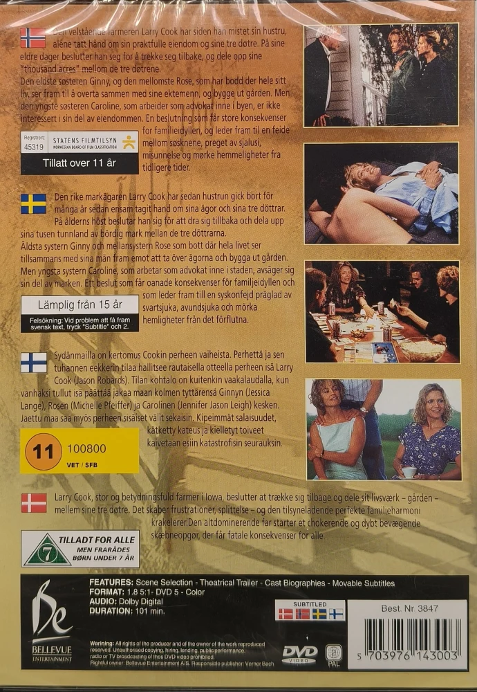 UUSI (DVD) A thousand acres - Sydänmailla (1997) SUOMITEKSTIT