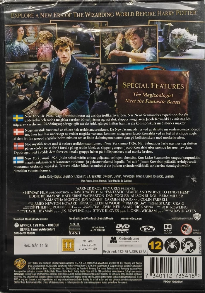 UUSI (DVD) Ihmeotukset ja Niiden Olinpaikat - Fantastic Beasts and Where To Find Them (2016)