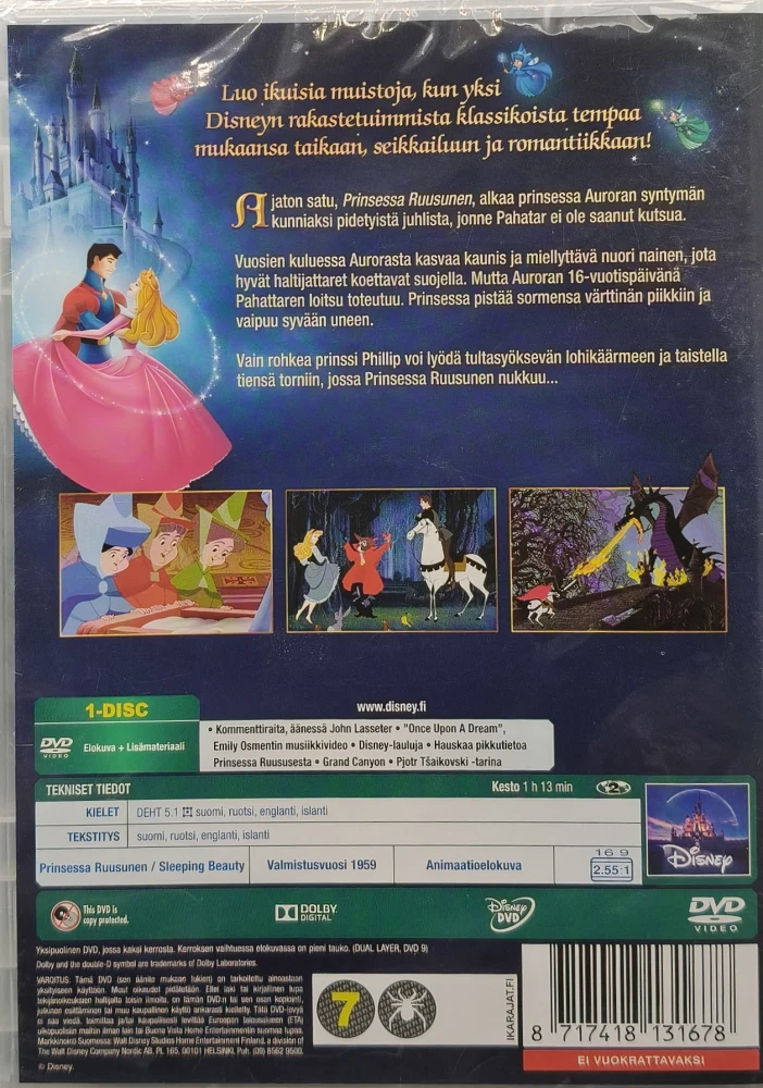 UUSI (DVD) Disney klassikko nro 16: Prinsessa Ruusunen (1959)