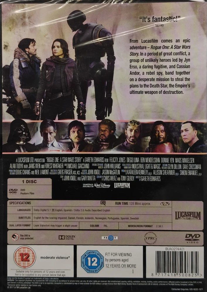 UUSI (DVD) Rogue One - A Star Wars Story (2016)