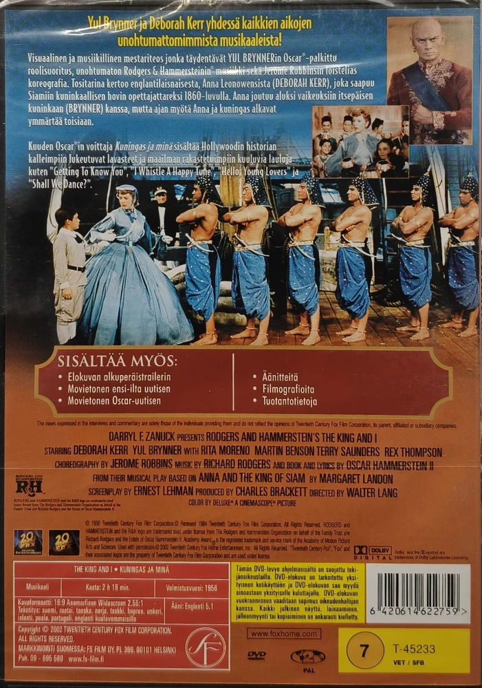 UUSI (DVD) Yul Brynner, Deborah Kerr: Kuningas ja minä (1956)