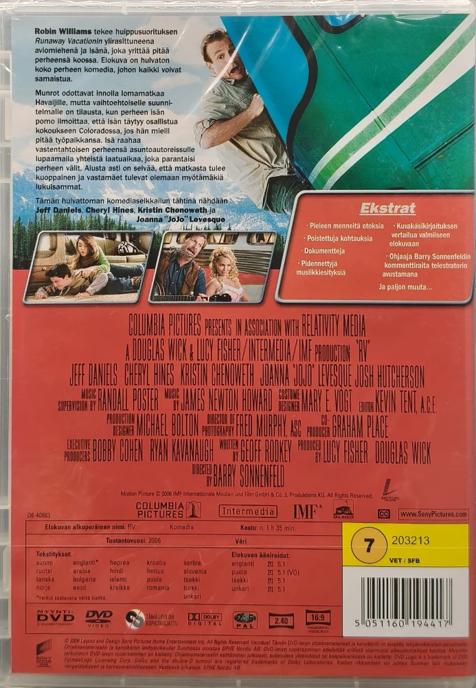 UUSI (DVD) Robin Williams: Runaway Vacation - Perheloma pyörillä (2006) SUOMIKANNET