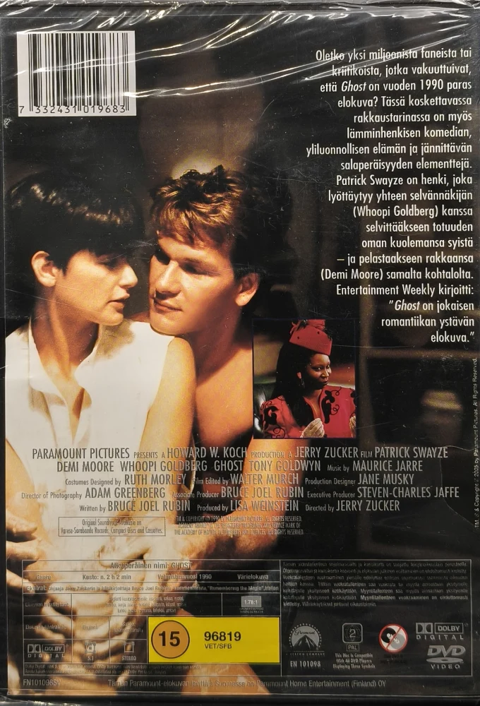 UUSI (DVD) Patrick Swayze: Ghost - Näkymätön rakkaus (1990)