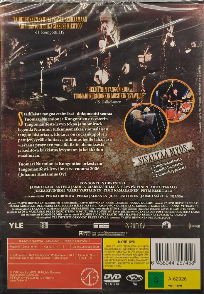 UUSI (DVD) Tuomari Nurmio: Stadilaista tangoa etsimässä (2010)
