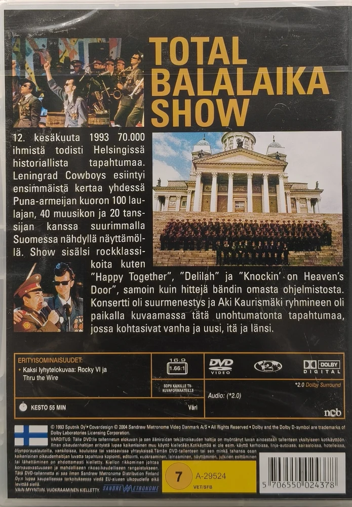 UUSI (DVD) Leningrad Cowboys: Total Balalaika Show (1993)
