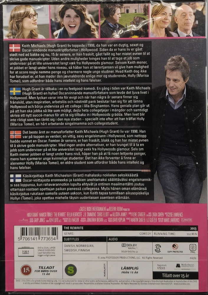 UUSI (DVD) Hugh Grant, Marisa Tomei: The Rewrite (2014)
