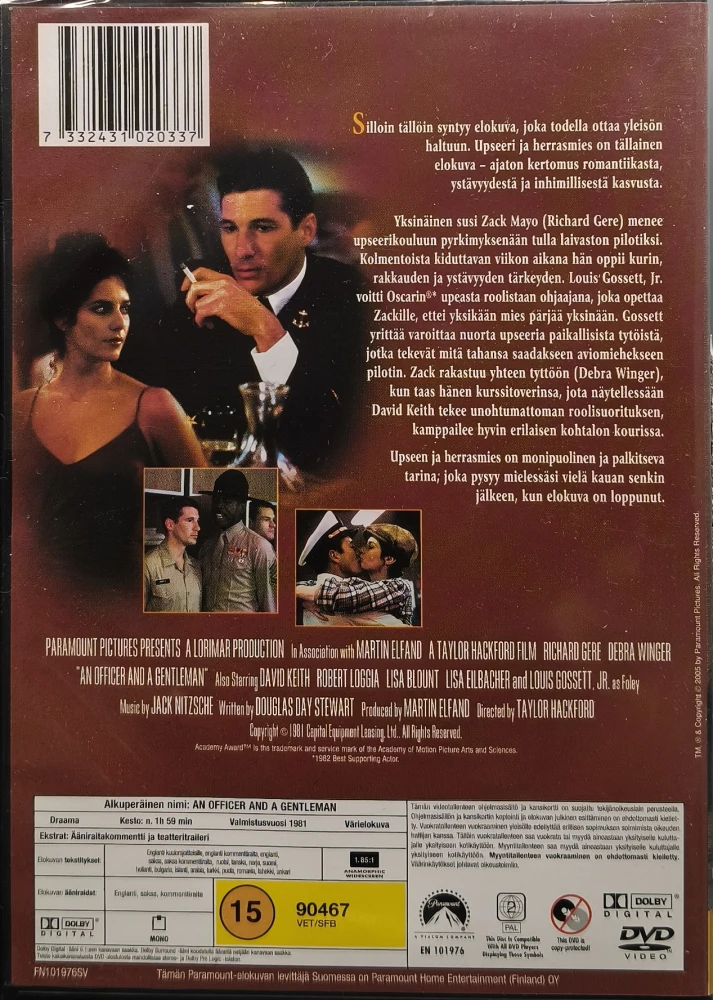 UUSI (DVD) Richard Gere: Upseeri ja herrasmies (1982) SUOMIKANNET
