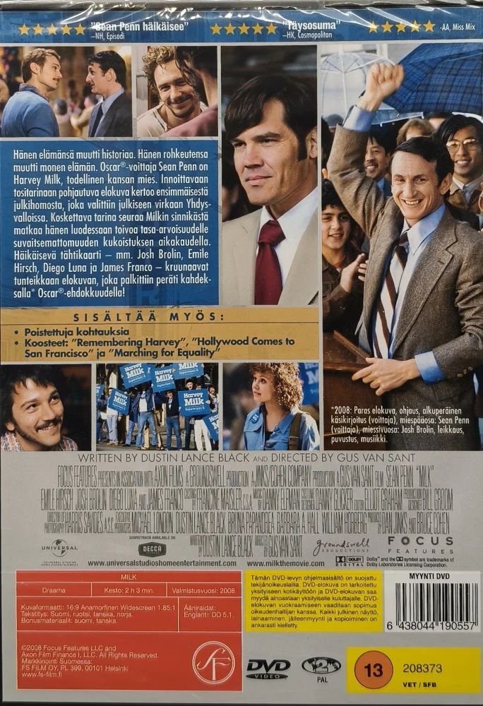 UUSI (DVD) Sean Penn: Milk (2008) SUOMIKANNET