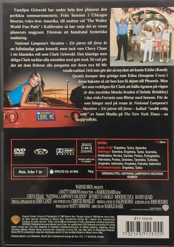 DVD) Chevy Chase: National Lampoon's Vacation - Faijalla Hommat Hanskassa (1993)