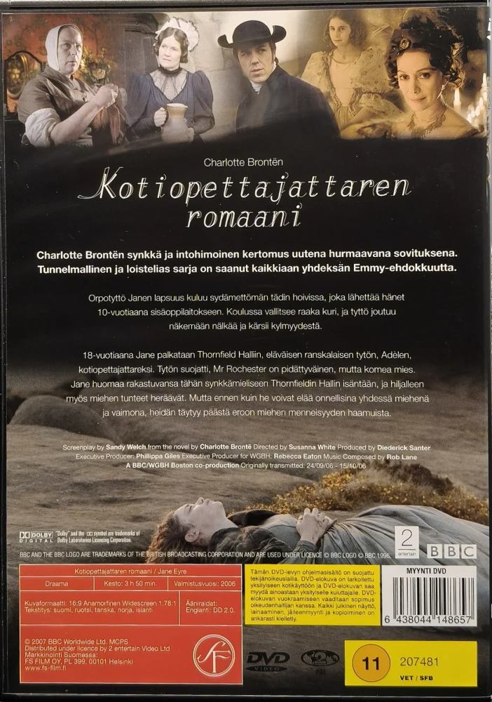 2 DVD) Jane Eyre: Kotiopettajattaren romaani (2006) SUOMIKANNET - BBC