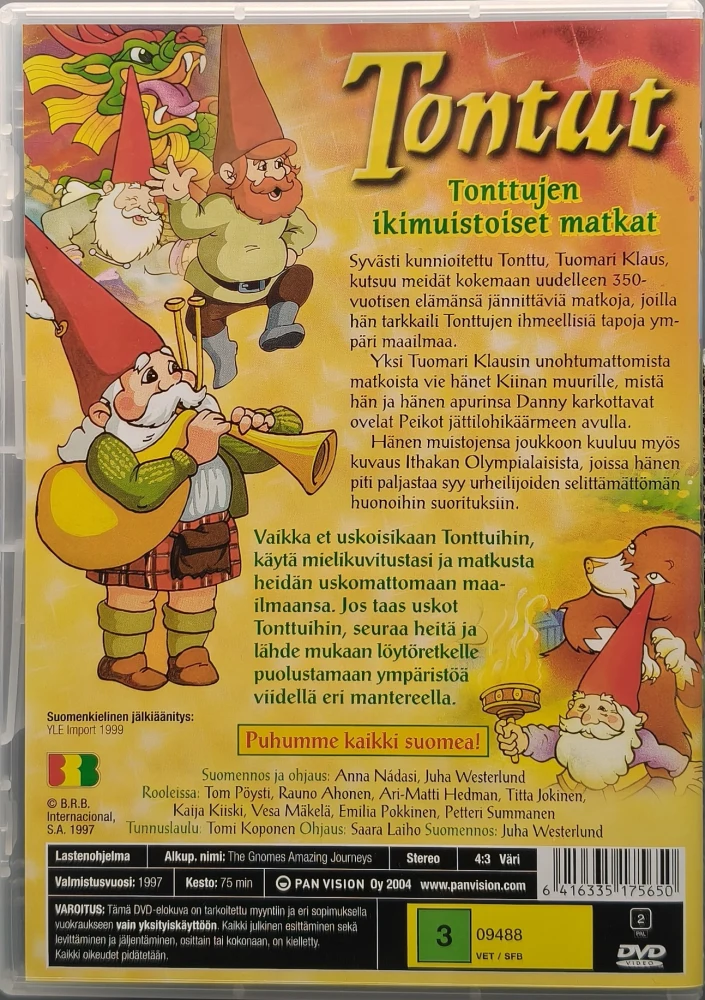 DVD) Tontut: Tonttujen ikimuistoiset matkat (1997) SUOMIPUHE