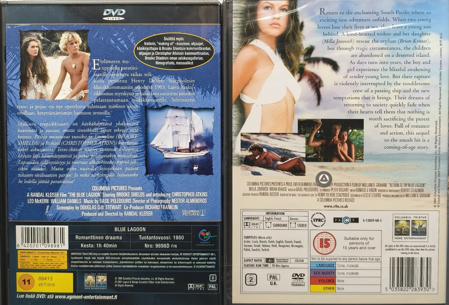 2 DVD) Sininen laguuni & Paluu siniselle laguunille (1980/1991)