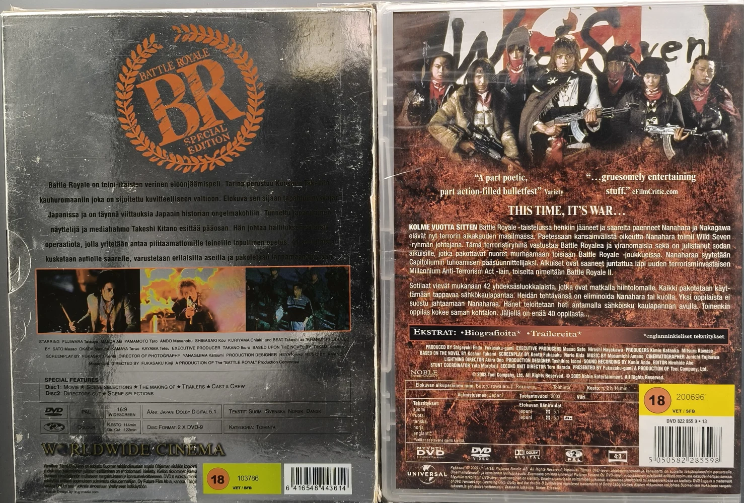 3 DVD) Battle Royale I & II (2000/2003) SUOMIKANNET ( 1 & 2)