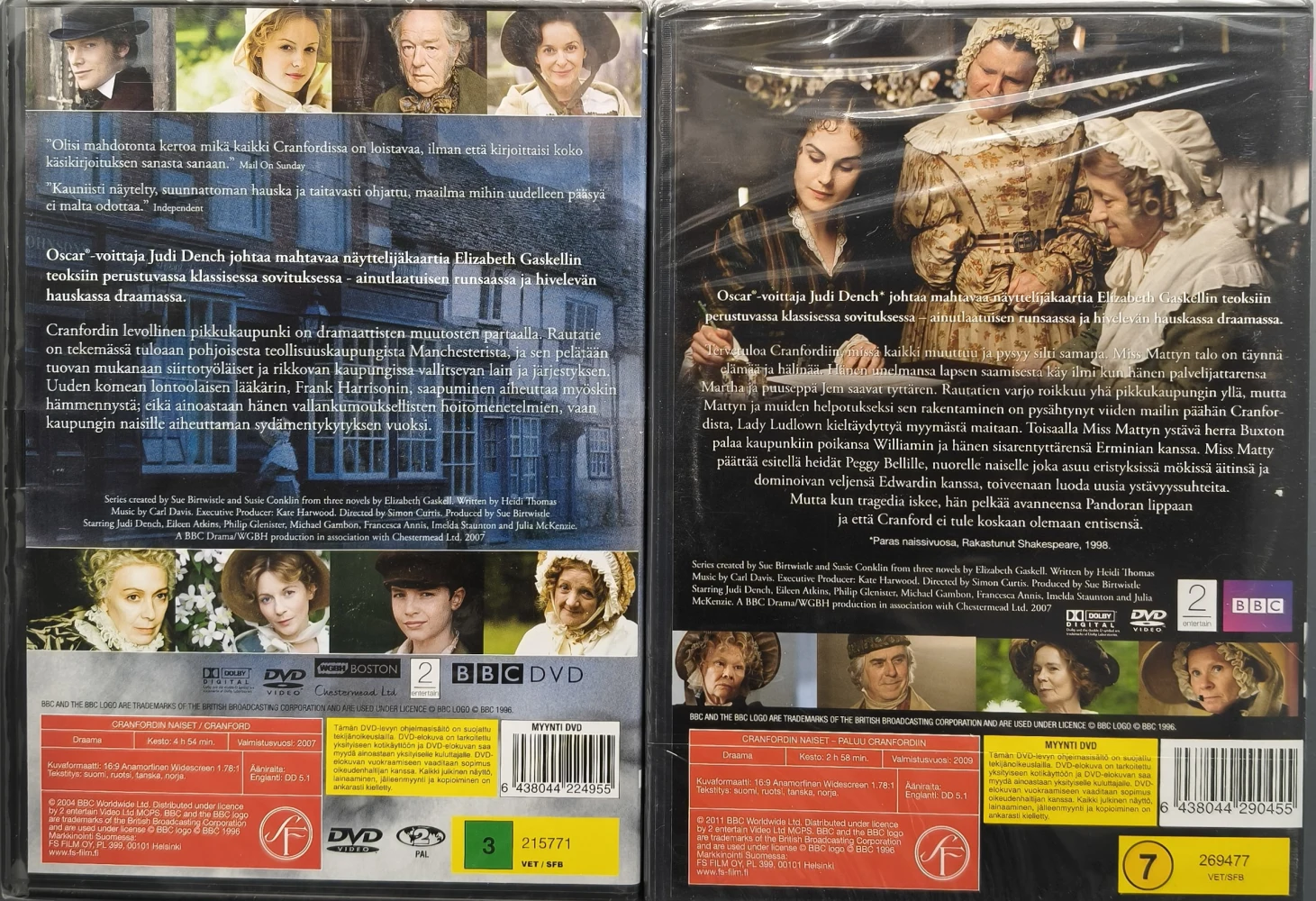 UUSI (3 DVD) Cranfordin naiset & Paluu Cranfordiin (2007/2009)