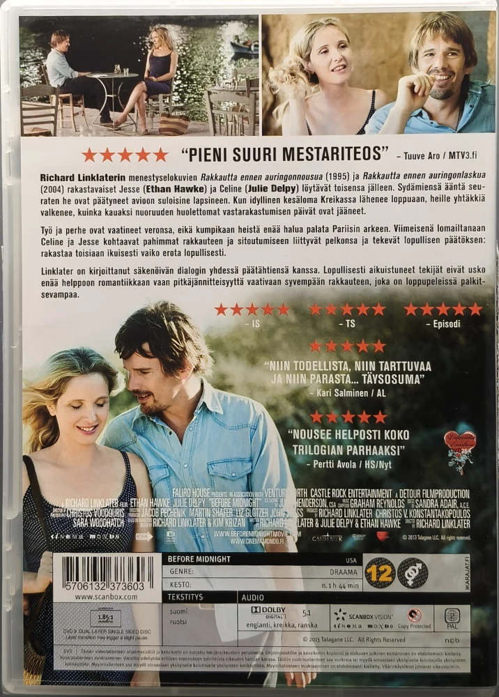 3 DVD) Ethan Hawke, Julie Delpy: Rakkautta ennen -trilogia - SUOMIKANNET