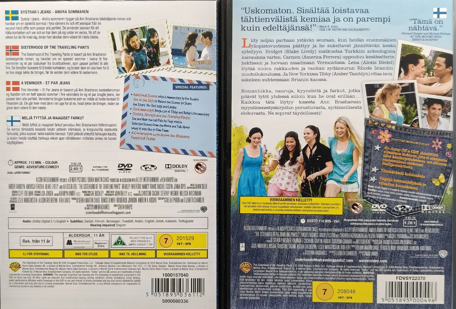 2 DVD) Neljä Tyttöä ja Maagiset Farkut & Neljä Tyttöä Ja Maagiset Farkut 2