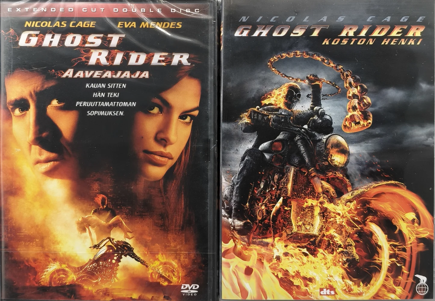3 DVD) Ghost Rider - aaveajaja & Koston henki (1&2) 2007/2012 - SUOMIKANNET