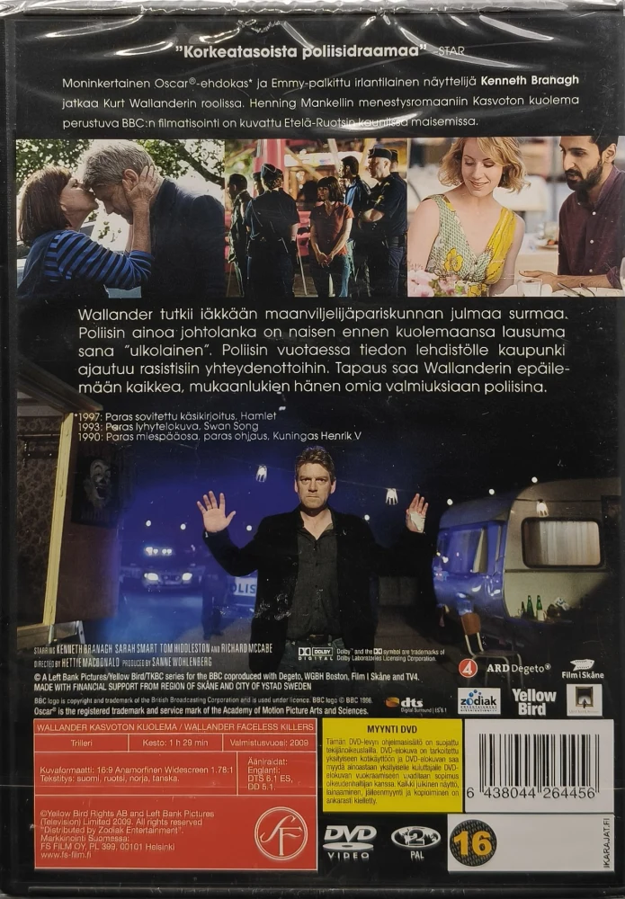 UUSI (DVD) Kenneth Branagh: Wallander: Kasvoton kuolema (2009)