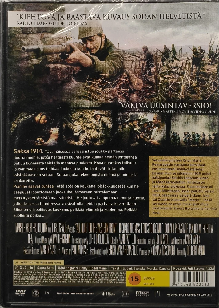 UUSI (DVD) Länsirintamalla ei mitään uutta (1979) SUOMIKANNET