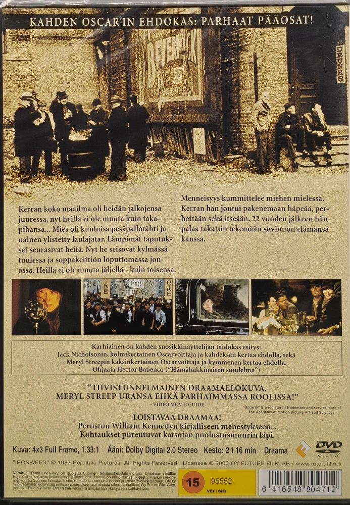 UUSI (DVD) Jack Nicholson, Meryl Streep: KARHIAINEN - IRONWEED (1997)