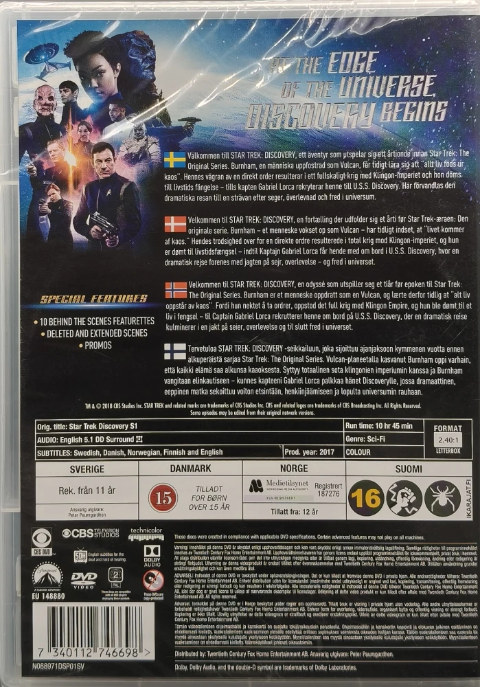 UUSI (5 DVD) Star Trek: Discovery: Kausi 1 (2017)