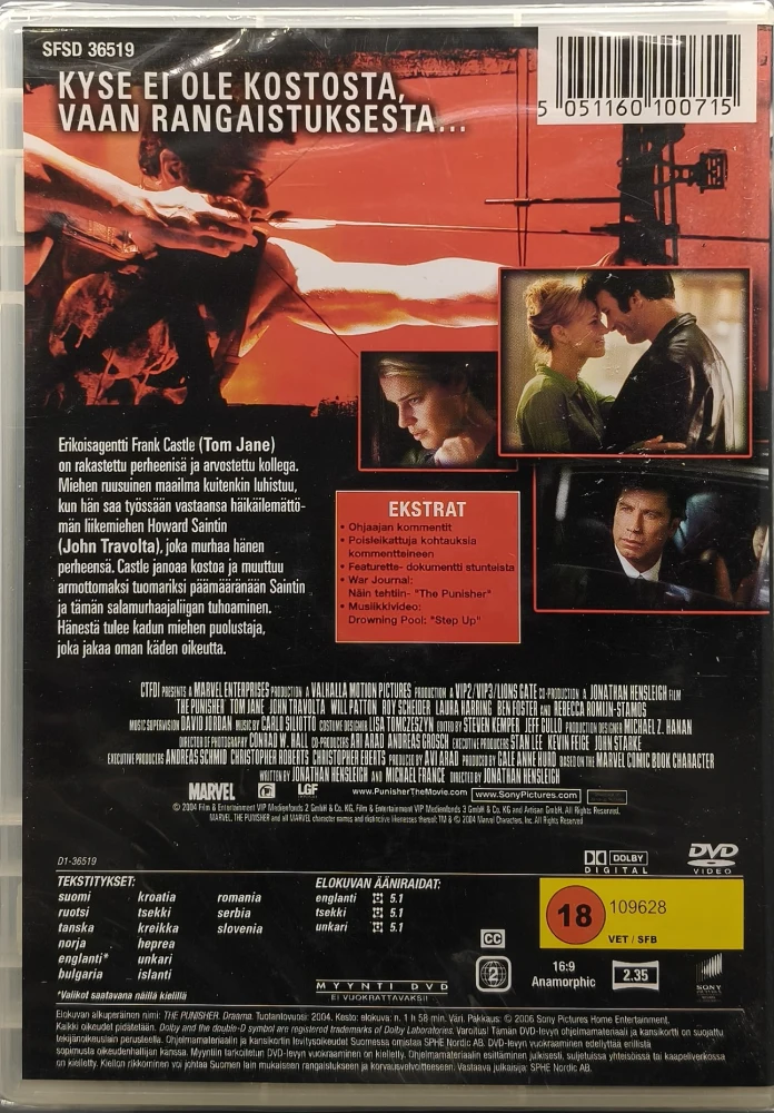 UUSI (DVD) John Travolta: The Punisher (2004) SUOMIKANNET