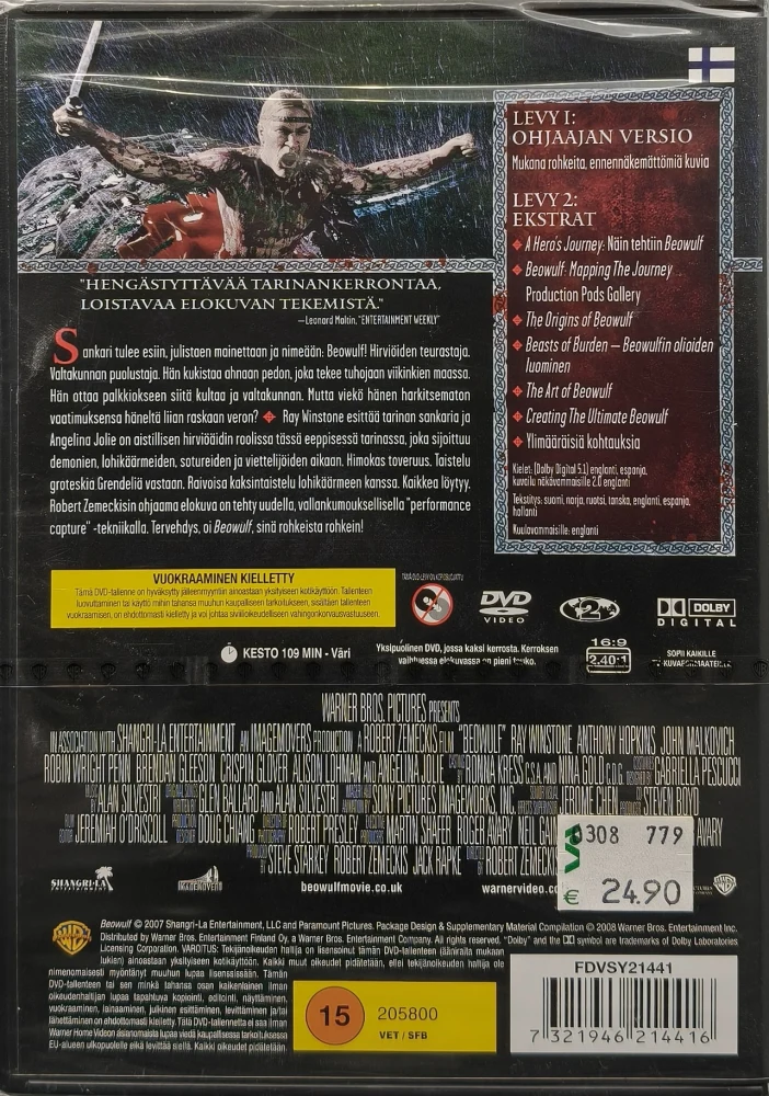 UUSI (2 DVD) Beowulf - Directors Cut - Ohjaajan Versio (2007)