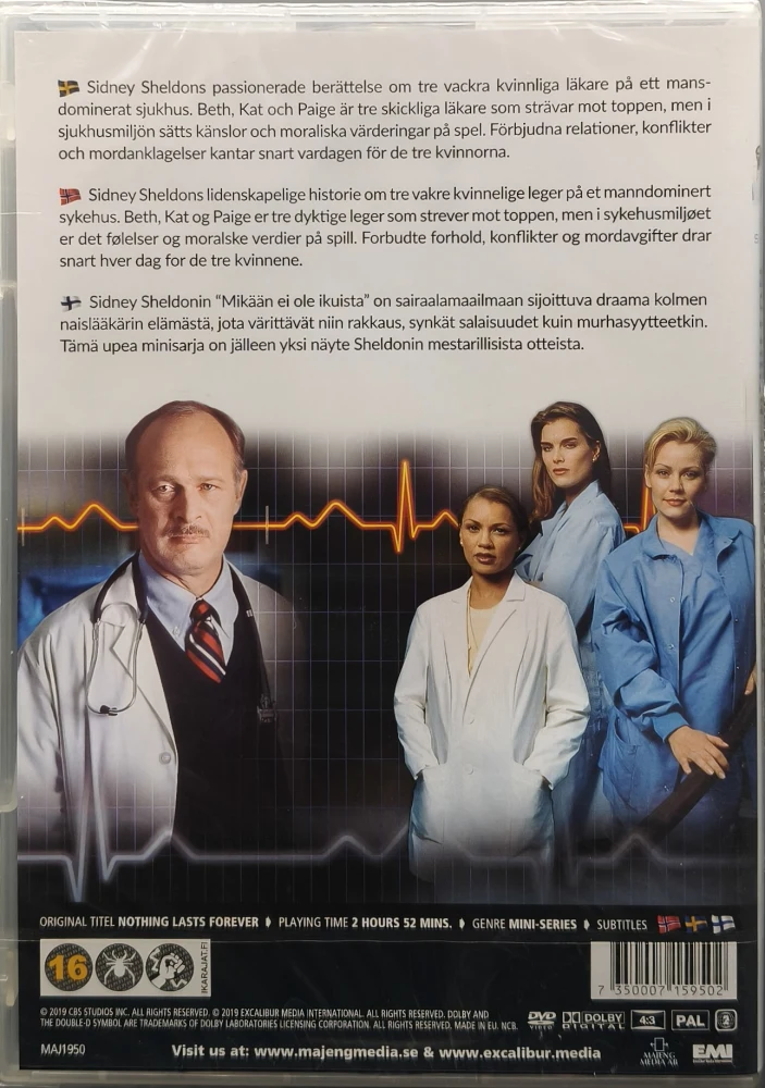 UUSI (2 DVD) Sidney Sheldon: Mikään ei ole ikuista - Nothing lasts forever (1995)
