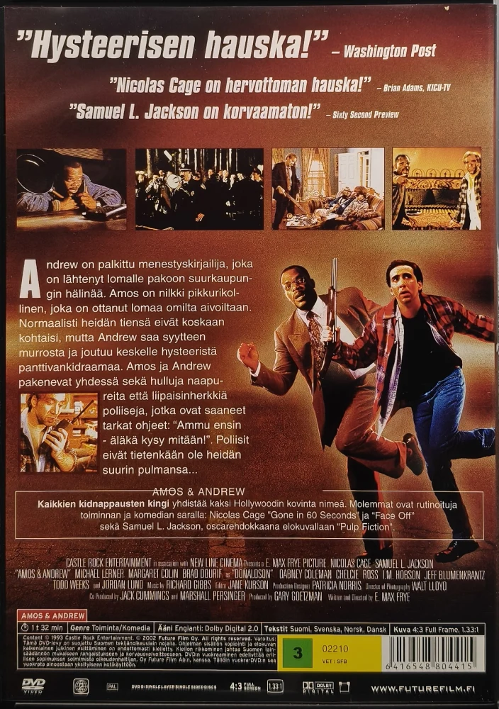 DVD) Nicolas Cage: Amos & Andrew - Kaikkien Kidnappausten Kingi (1993)