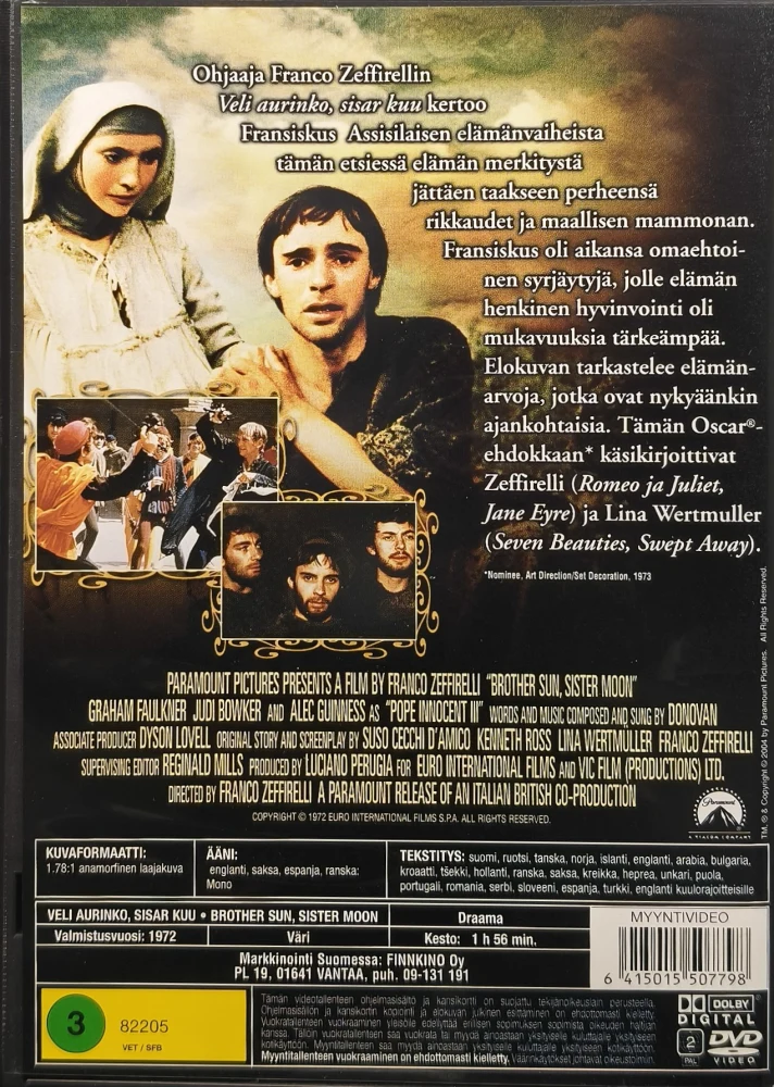 DVD) Franco Zeffirelli: Veli aurinko, sisar kuu (1972) SUOMIKANNET