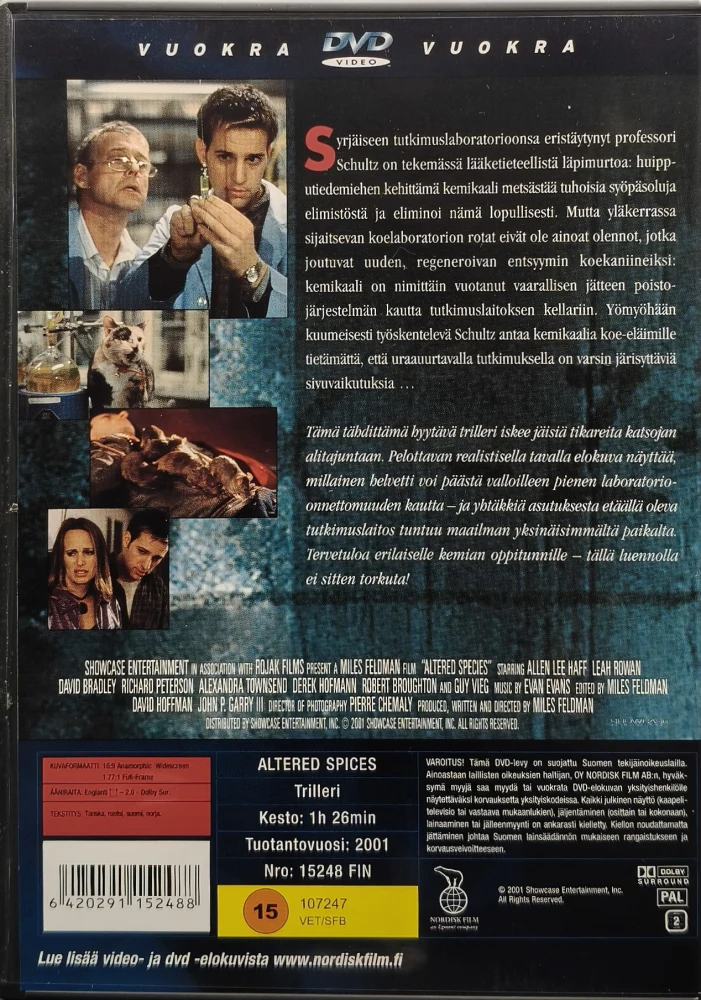 DVD) Painajainen laboratoriossa - Altered Species (2001)